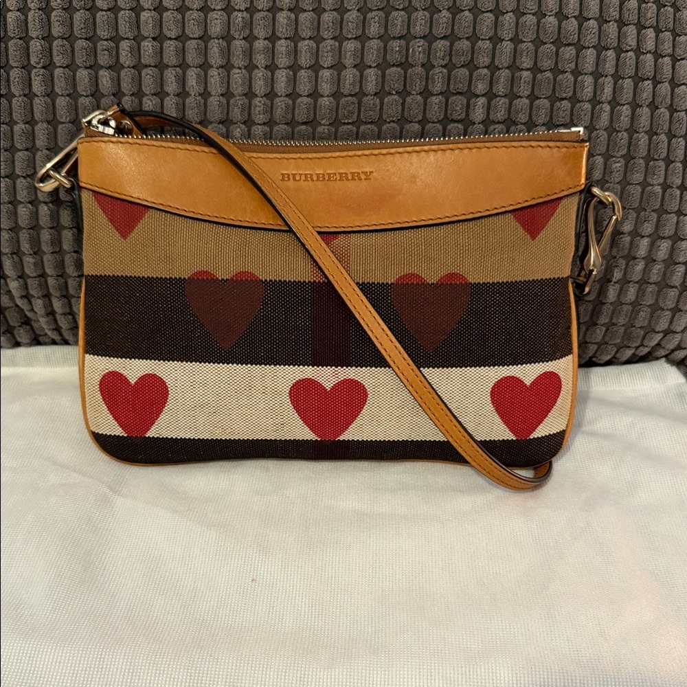 Burberry Peyton House Check Canvas and Leather Crossbody bag